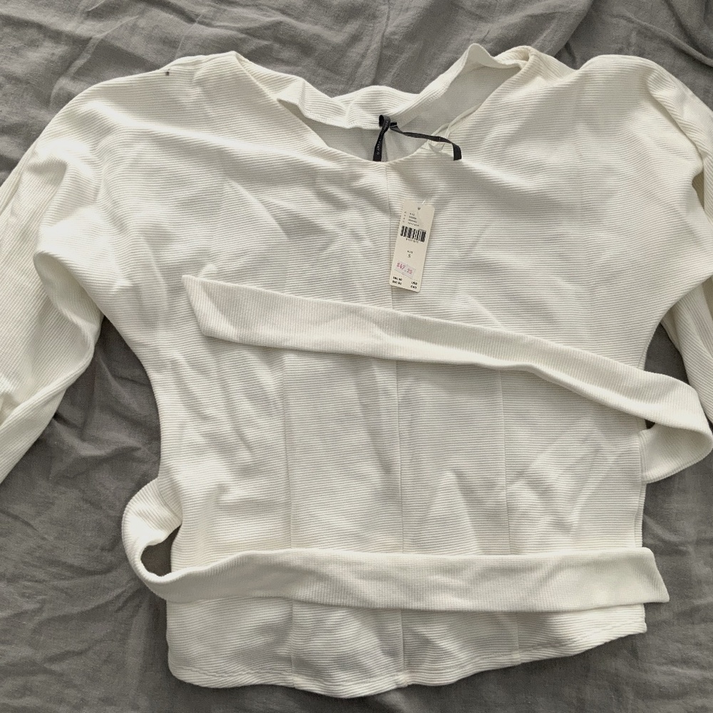 NWT Anthropologie Metier Structured Top with Waist Tie Size S